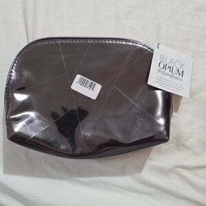 Yves Saint Laurent Metallic Black Opium Toiletry Pouch Purse Bag
